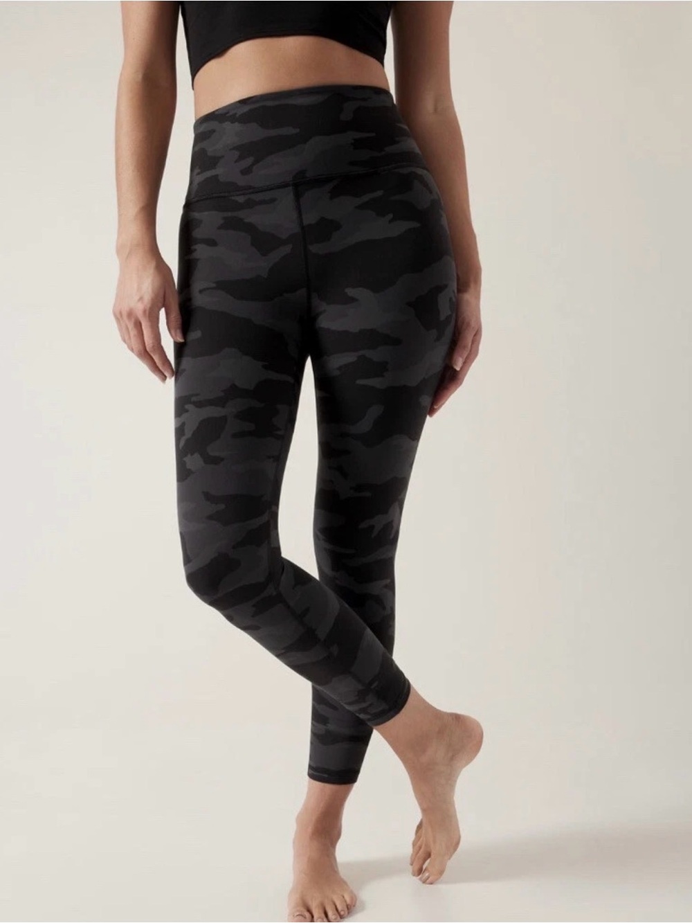 Athleta Elation Camo 7/8 Leggings Size Small High Rise Powervita Yoga Gym - Picture 4 of 7